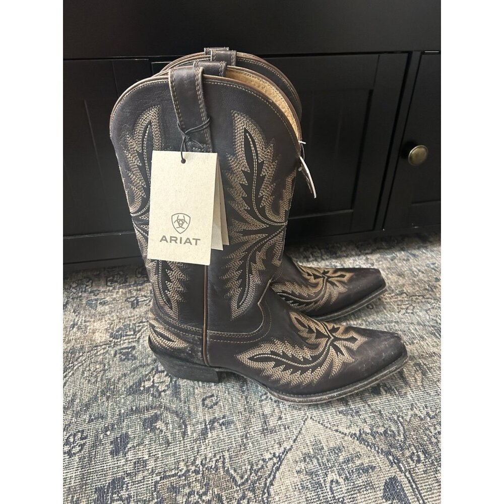 Ariat Men's Ryman Old West Black Leather Western Boot Size 8.5D NEW